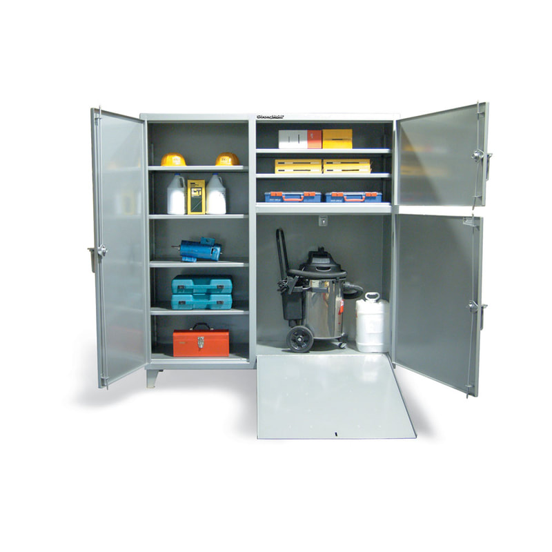 Strong Hold Industrial Heavy Duty Storage and Work Place Systems Storage Cabinets Industrial Shelving Work Benches Tool Carts Hazardous Storage Cabients