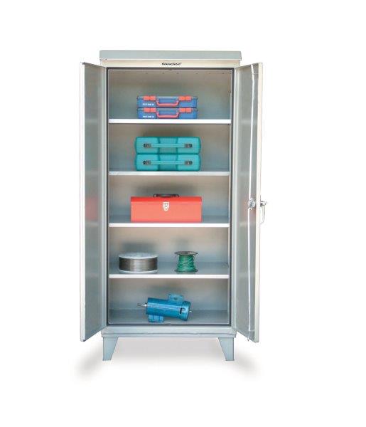 Strong Hold Industrial Storage Cabinets, Outdoor Storage Shelves With Doors